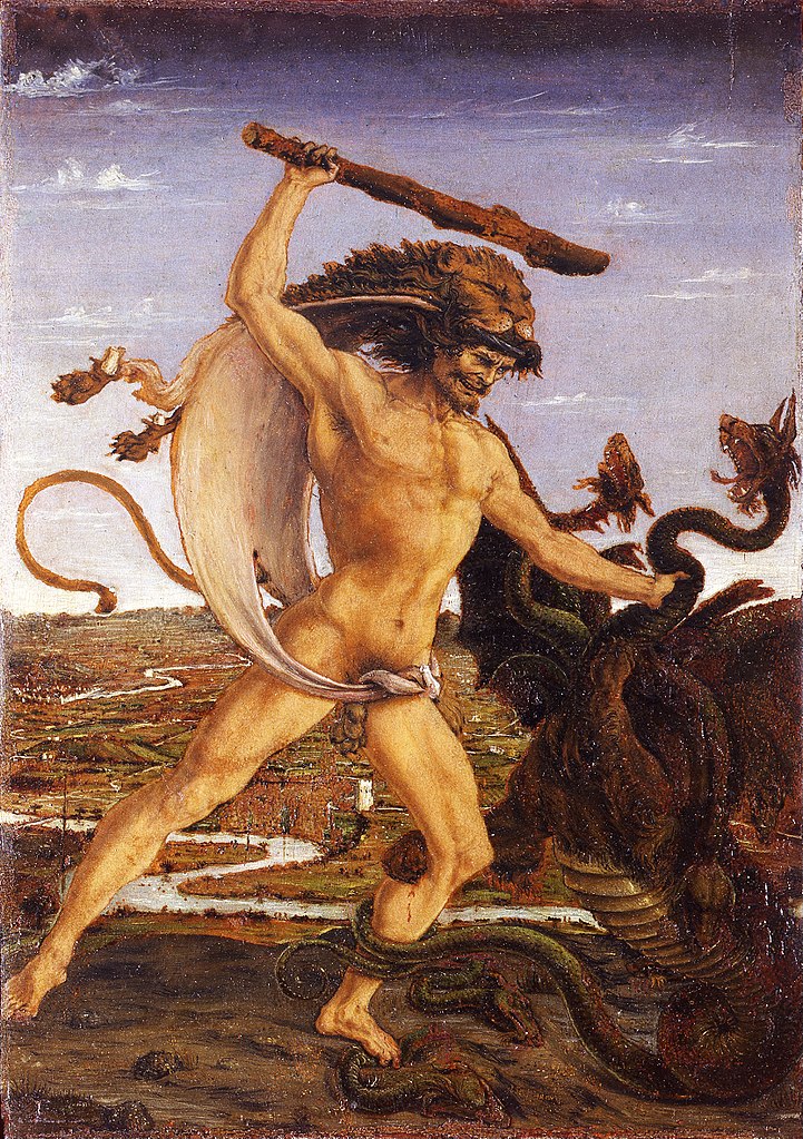 Hercules and the Hydra 1475 by Antonio del Pollaiuolo uffizi Gallery